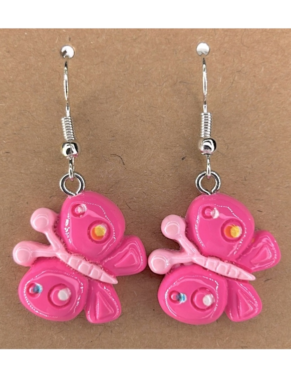 Pink Cute Resin Lightweight Butterfly Earrings Fashion Jewelry